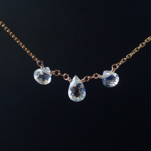 14kgf＊レインボームーンストーン ファセットカットネックレス  