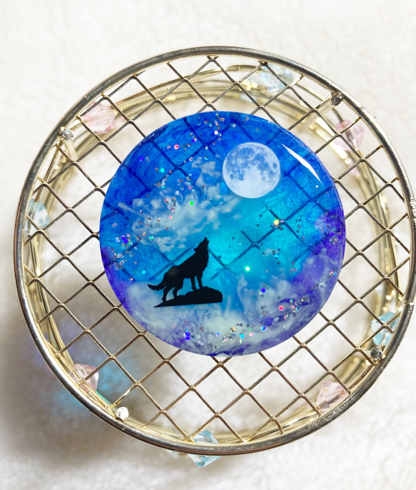 ヘアゴム 月と星空99 ウルフ　天の川 4枚目の画像