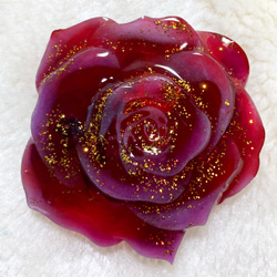 花型ヘアゴム 赤紫　バラ 1枚目の画像