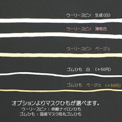 【大人用（L）】 ≪ Neutral colors - cross stripe ≫　プリーツマスク 7枚目の画像