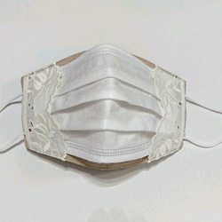 不織布が見えるマスクカバー(ベルギーリネン使用) 2枚目の画像