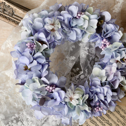 ミニひまわりと瑠璃玉アザミのリース*・゜ アートフラワー La