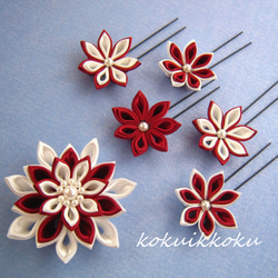 レトロモダン ま〜るい古布のリボン髪飾り ヘッドドレス ヘア