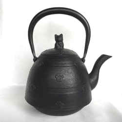 及源　南部鉄器　ねこ　急須　鉄瓶　美品 南部鉄瓶 南部鉄器 急須 クロネコ 猫 ネコ 日本製 岩手県