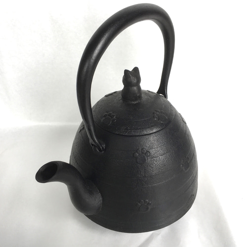 及源　南部鉄器　ねこ　急須　鉄瓶　美品 南部鉄瓶 南部鉄器 急須 クロネコ 猫 ネコ 日本製 岩手県