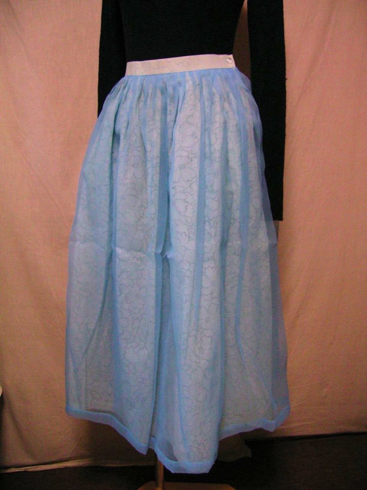 オーガンジータックスカートブルー