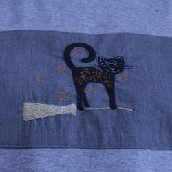 半袖Tシャツcat刺繡グレー　 4枚目の画像