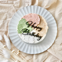 ケーキトッパー  センイルケーキ　アクリル　happy birthday　誕生日 4枚目の画像
