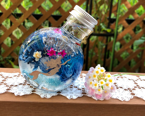◆ハーバリウム　372 夏の終わり*.:。✿*゜人魚姫のbottle*.:。✿ 1_022c90cb41c5e999ce49e3616593