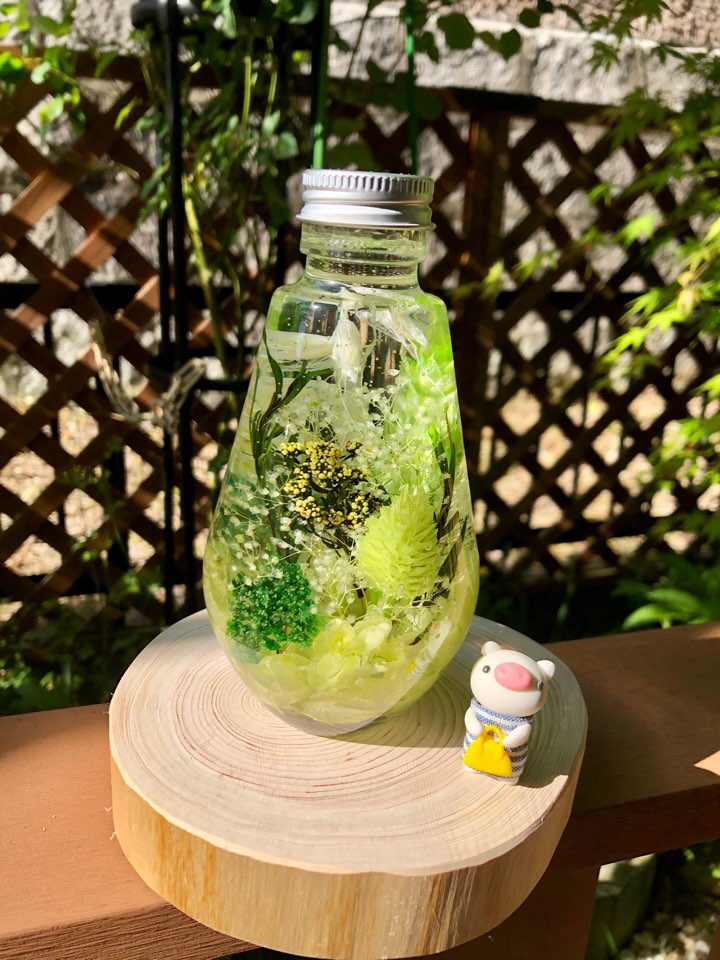 ライトグリーンのハーバリウム        Ω