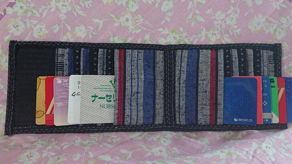 久留米織り二つ折りカード入れ13 5枚目の画像