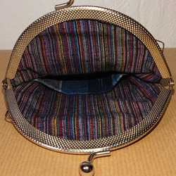 がま口縦長タイプ(久留米織り) 5枚目の画像