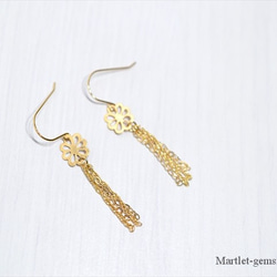 14kgf  lotus root Tassel ピアス/イヤリング 2枚目の画像