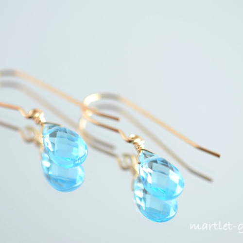 14kgf スイスブルートパーズ 天然石ピアス/イヤリング ピアス  