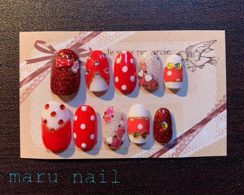 専用。ハンドメイドネイルチップ サイズ25468✴︎ネイルチップ ネイルチップ（つけ爪） maru 通販