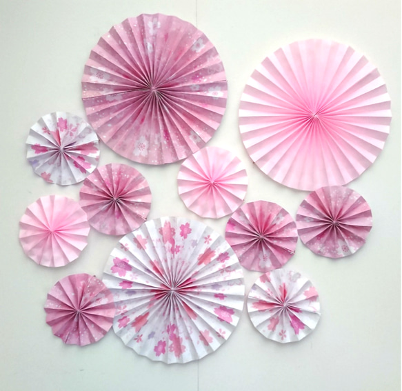 ペーパーファン 桜 卒園 卒業 おうちお花見 入園 入学 記念撮影 折り紙