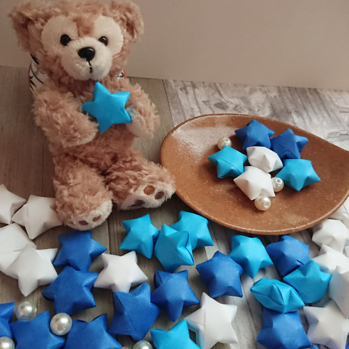 ラッキースター 大きめサイズ 100個 爽やかブルー系 スターシャワー