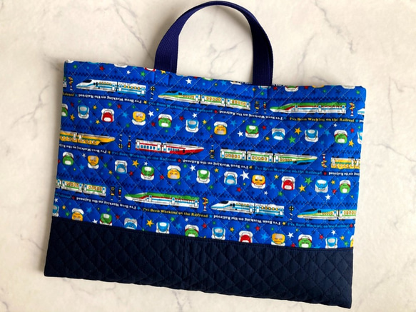 レッスンバッグ大きめ新幹線柄