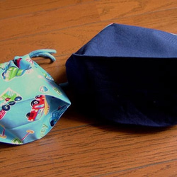 お弁当袋＆コップ袋（水色車柄） 3枚目の画像
