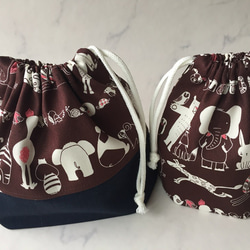 カラフル☆バルーンくまさん お弁当袋 コップ袋 ハンドメイド カラフル