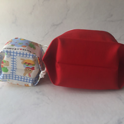 お弁当袋＆コップ袋（ブルーうさぎ柄） 3枚目の画像