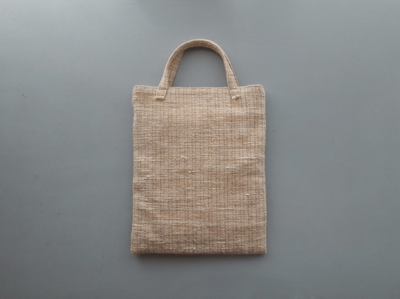 mini bag #natural〈草木染め手織り布のミニバッグ〉 2枚目の画像