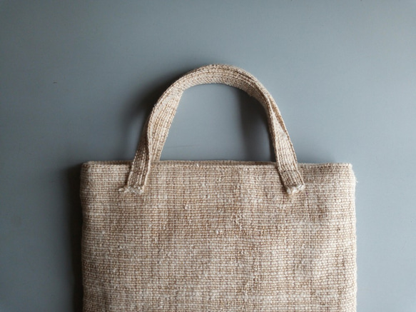 mini bag #natural〈草木染め手織り布のミニバッグ〉 3枚目の画像