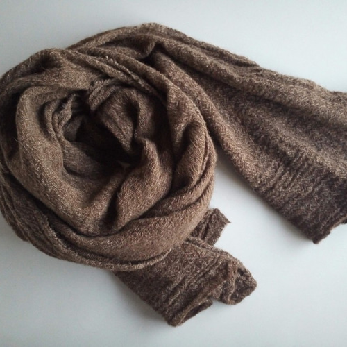 ネックウォーマー ブルー 手編み 男女兼用 なんちゃってセーター