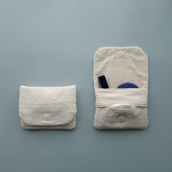 tissue pouch #organic cotton Garabou〈オーガニックコットン手織りティッシュポーチ〉 1枚目の画像