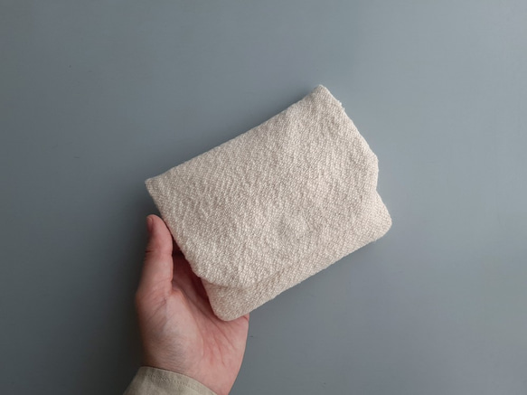 tissue pouch #organic cotton Garabou〈オーガニックコットン手織りティッシュポーチ〉 2枚目の画像