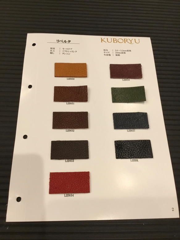 革　リベルタ【サンプル帳】【当社定番商品】 1枚目の画像