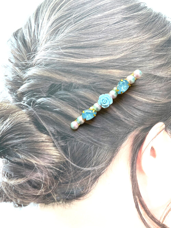 フラワービジューヘアクリップ 3枚目の画像