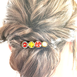 フルーツいっぱいシルバーヘアクリップ 小 2枚目の画像