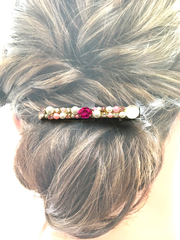 ビジューパールヘアクリップ 2枚目の画像