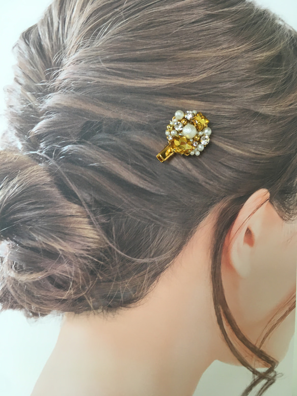 クローバー様お取置き⭐︎ビジューパールヘアクリップ 3枚目の画像