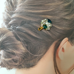 ビジューパールヘアクリップ 3枚目の画像