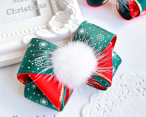 モスグリーン イルミネーション クリスマス ヘアゴム 1_e5eb5ad15d3c8ad310e6a17a5a6b