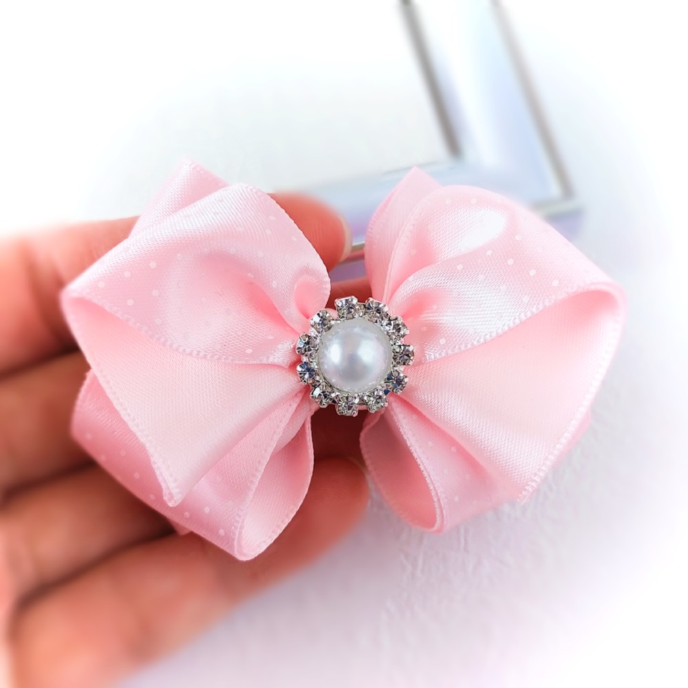 ドット ペタシャム ダブルリボン ベビーヘアクリップ ヘアピン ヘアゴム 水玉 ドット ペタシャム ダブルリボン ベビーヘアクリップ ヘアピン