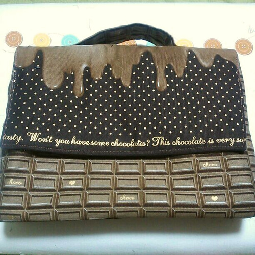 とろけるチョコ柄半幅帯【出品限り】