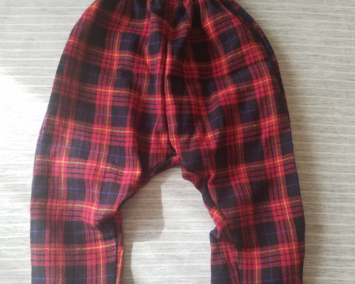 赤チェックイージーパンツ【90センチ】 子供服 ようか＠オーダ製作