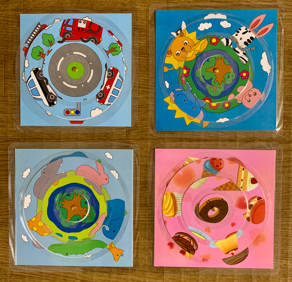 《送料込み》絵合わせ『くるんくるんパズル』〜スウィーツ丸型〜 4枚目の画像