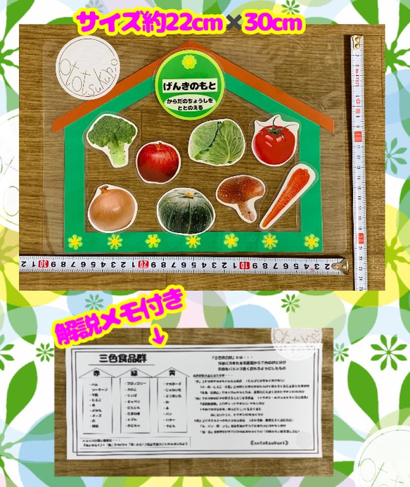 《送料込み》食育教材　マグネット式　三色食品群　家セット　食育グッズ 3枚目の画像