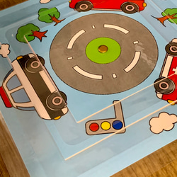 《送料込み》絵合わせ『くるんくるんパズル』〜くるま四角型〜 4枚目の画像