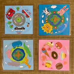 《送料込み》絵合わせ『くるんくるんパズル』〜くるま四角型〜 7枚目の画像