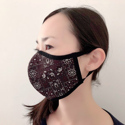 【送料無料】ハイブリッド・リバーシブルマスク~bandana marron~【made in France】抗ウイルス 4枚目の画像