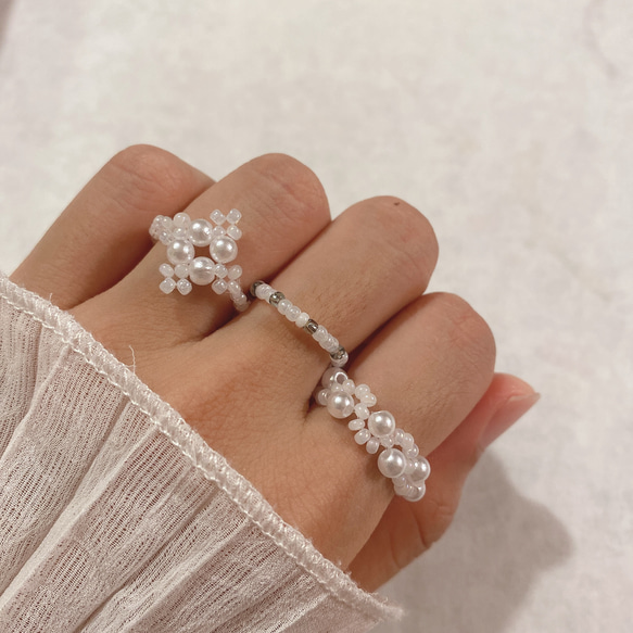 ビーズリング 韓国 ビーズ 指輪 #40 指輪・リング meets beads ビーズリング 韓国 ビーズ 指輪 #40 指輪・リング meets beads