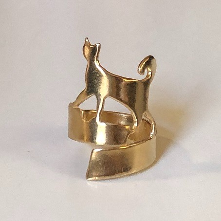 一点もの　13号　ねこリング ゴールド / Gold Cat Ring