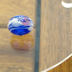 工房手づくり　トンボ玉№5（青A） 1枚目の画像