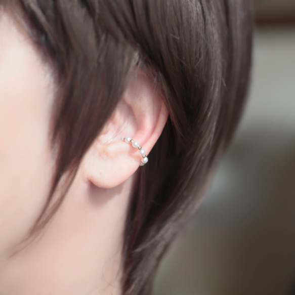 14KGF パール&ゴールド　イヤーカフ - Swarovski pearl Ear cuff 3枚目の画像