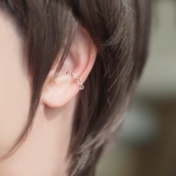 14KGF クリスタル&ゴールド イヤーカフ - Crystal &gold Ear cuff 2枚目の画像